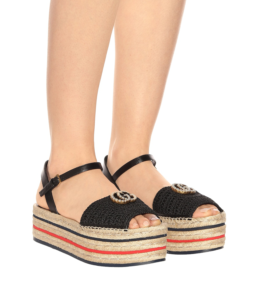 gucci crochet platform espadrille