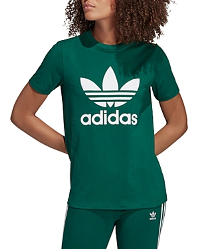 Shop Adidas Originals Trefoil Logo Tee In Green