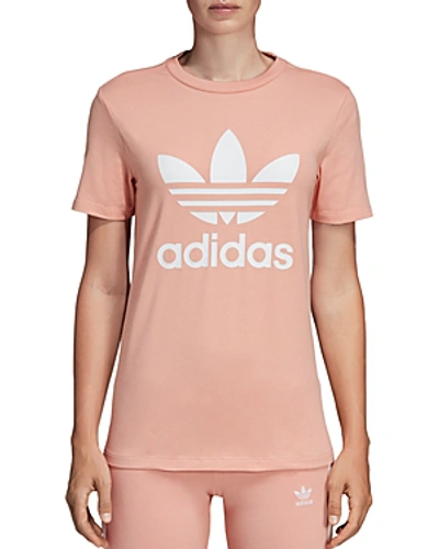 Shop Adidas Originals Trefoil Logo Tee In Dusty Pink