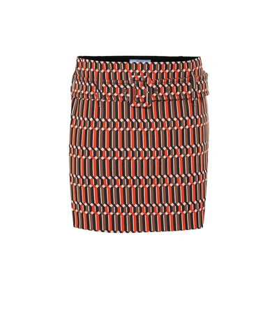Shop Prada Jacquard Miniskirt In Multicoloured