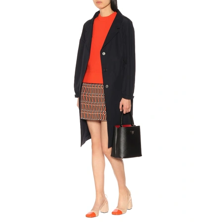 Shop Prada Jacquard Miniskirt In Multicoloured