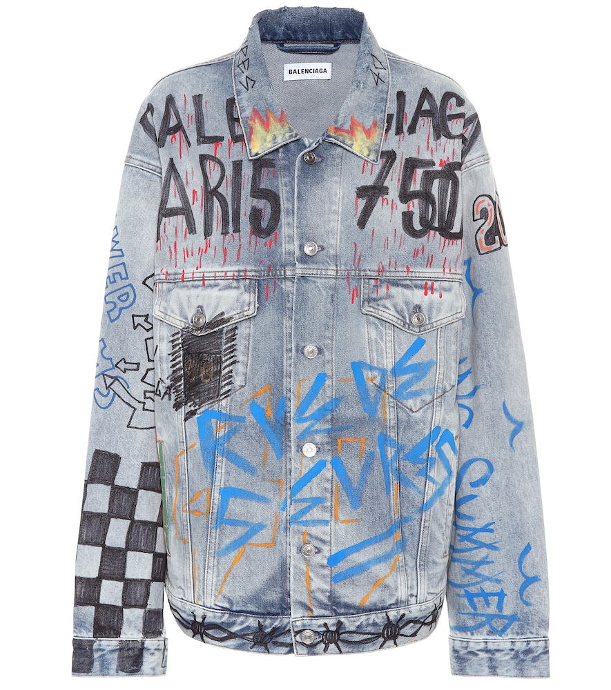 balenciaga handwritten denim jacket