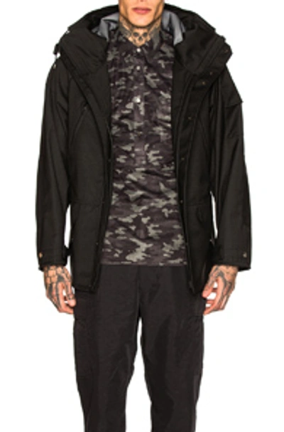 Shop Junya Watanabe Striped Raincoat In Black