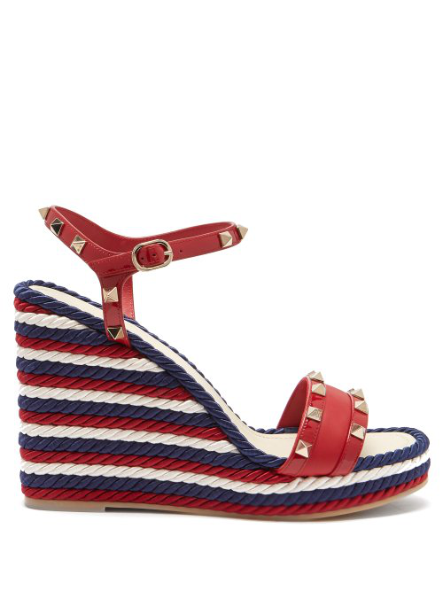 red white and blue wedges