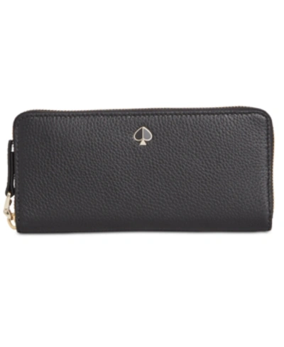 Shop Kate Spade New York Polly Slim Continental Wallet In Black/gold