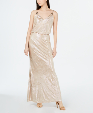 calvin klein gold gown