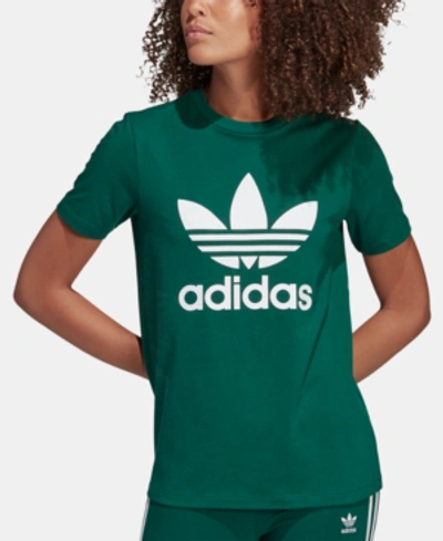 Shop Adidas Originals Adicolor Cotton Trefoil T-shirt In Collegiate Green