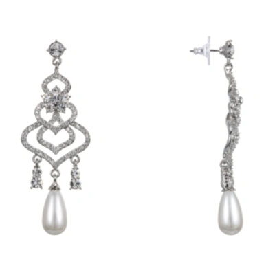 Shop Nina Pearl Chandelier Earrings In White