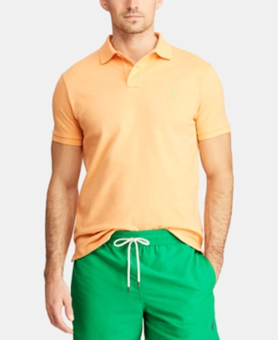 Shop Polo Ralph Lauren Men's Custom Slim Fit Mesh Polo In Key West Orange