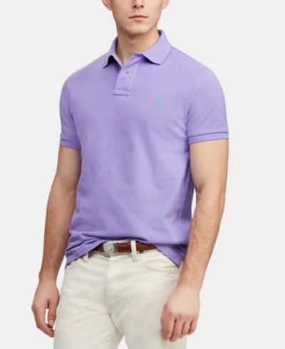 Shop Polo Ralph Lauren Men's Custom Slim Fit Mesh Polo In Hampton Purple