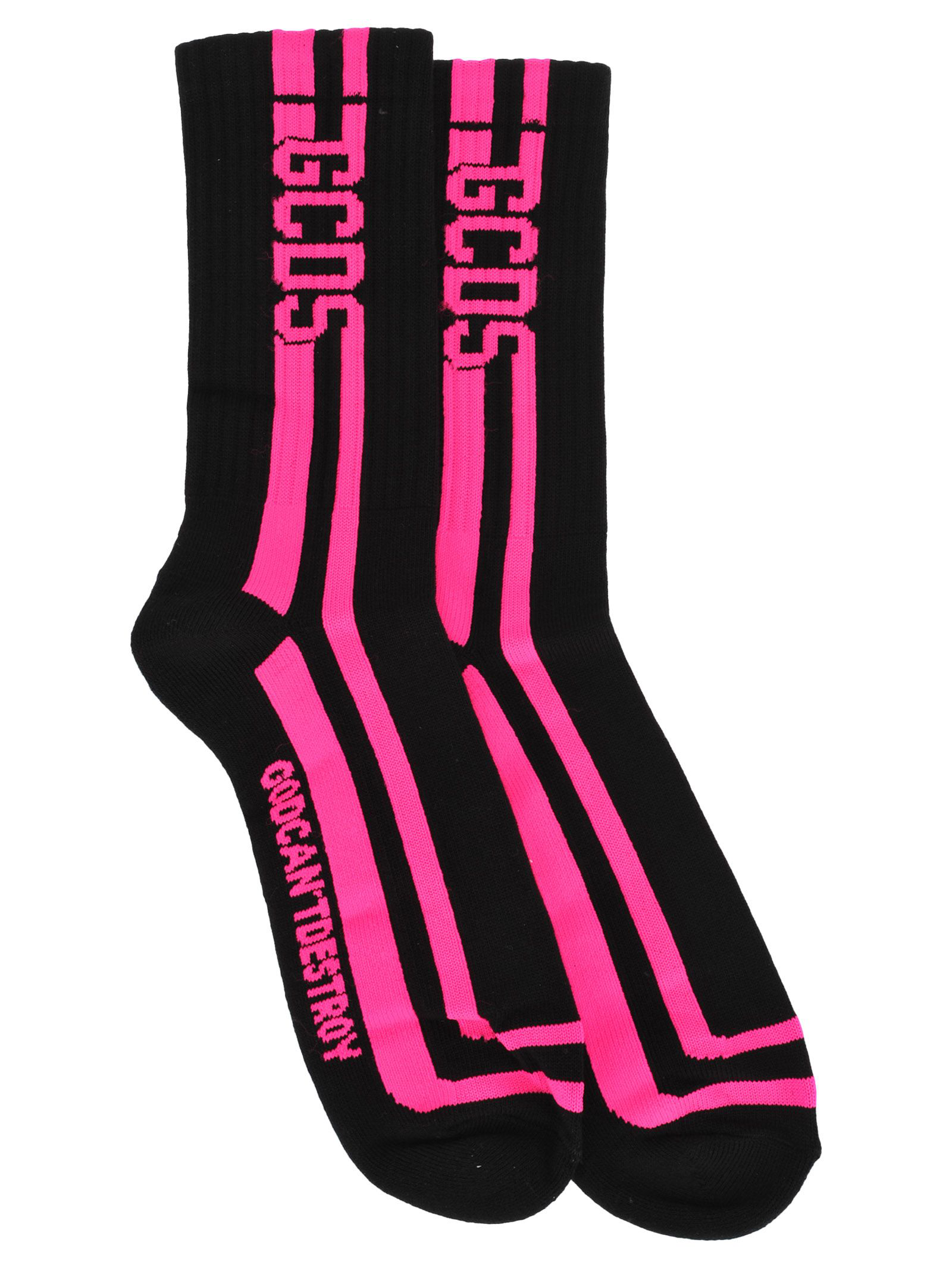 Gcds Socks Fluo In Black+pink | ModeSens