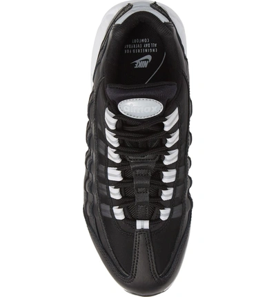 Shop Nike Air Max 95 Running Shoe In Black/ Reflect Silver/ White