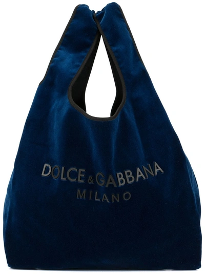 Shop Dolce & Gabbana Market Tote Bag - Blue