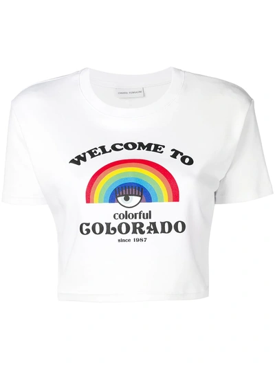 Shop Chiara Ferragni Welcome To Colorado T-shirt - White
