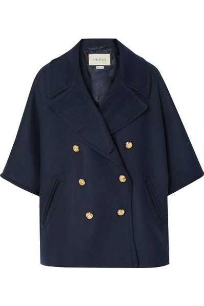 Shop Gucci Cape-effect Double-breasted Wool-blend Felt Coat