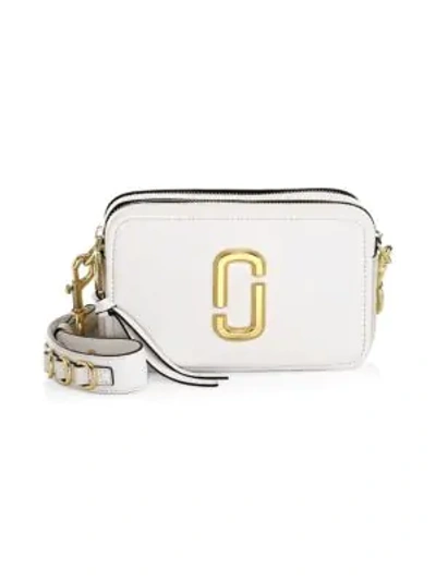 Shop Marc Jacobs The Softshot 21 Leather Camera Bag In Moon White