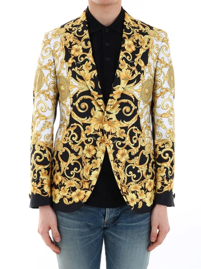Shop Versace Blazer Gold Hibiscus