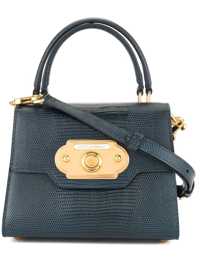 Shop Dolce & Gabbana Mini Welcome Shoulder Bag - Blue