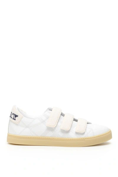 Shop Burberry Bert Sneakers In Optic Whi Storm Blue (white)