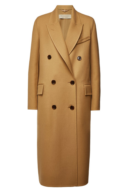 Burberry Wool Coat With Silk In Camel 