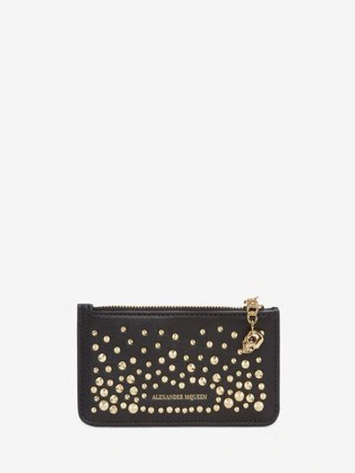 Shop Alexander Mcqueen Zipped Card Holder In Black