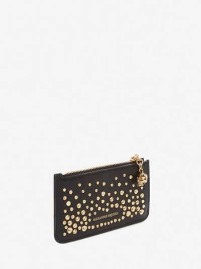 Shop Alexander Mcqueen Zipped Card Holder In Black