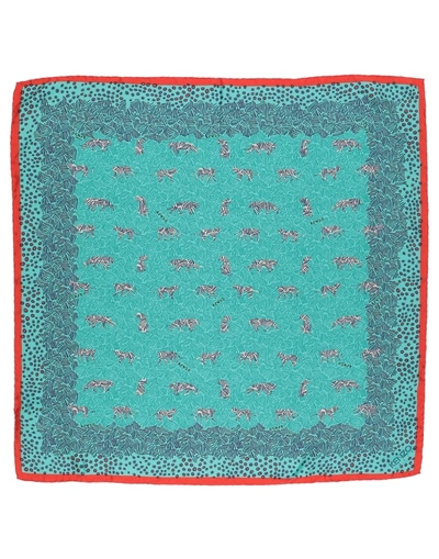Shop Kenzo Square Scarf In Green