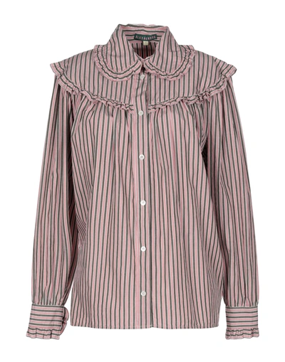 Shop Alexa Chung Striped Shirt In Pastel Pink