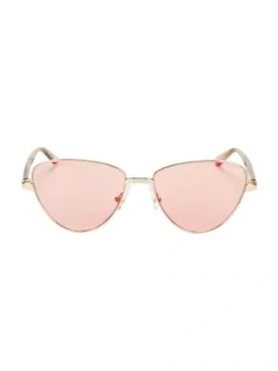 Shop Balenciaga 57mm Semi-round Wire Sunglasses In Gold