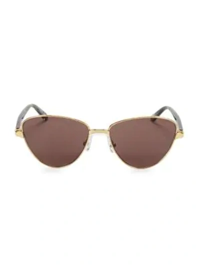 Shop Balenciaga 57mm Goldtone Rounded Sunglasses