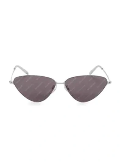 Shop Balenciaga 61mm Silvertone Narrow Sunglasses