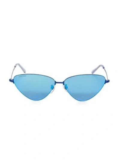 Shop Balenciaga Bb0015s 61mm Narrow Cat Eye Sunglasses In Blue