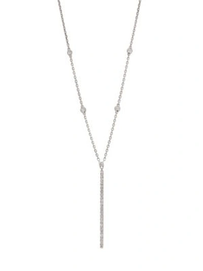 Shop Messika Gatsby 18k White Gold & Diamond Bar Pendant Necklace