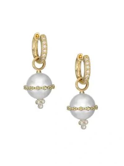 Shop Jude Frances Provence 18k Yellow Gold Pearl & Diamond Earring Charms