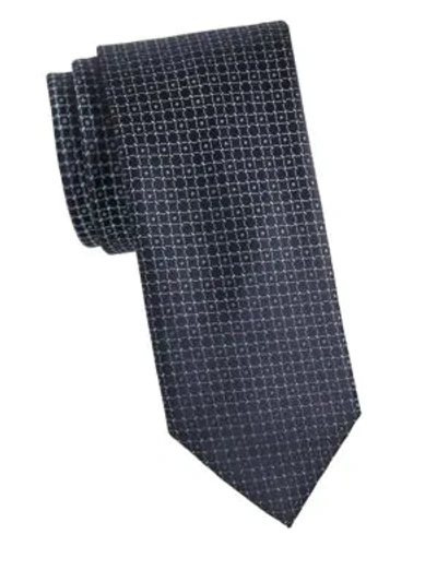 Shop Brioni Lifesaver Print Silk Tie In Navy