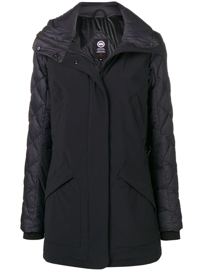 Shop Canada Goose Padded Hooded Coat - Black