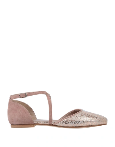 Shop Cheville Ballet Flats In Pale Pink