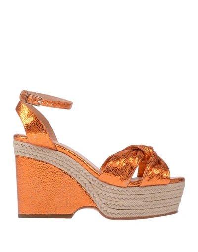 Shop Castaã±er Sandals In Orange