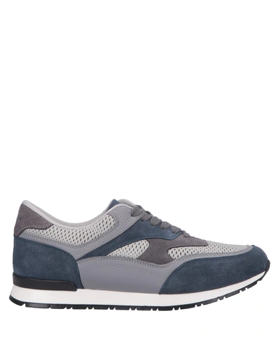Shop Sergio Rossi Man Sneakers Grey Size 7 Calfskin, Textile Fibers