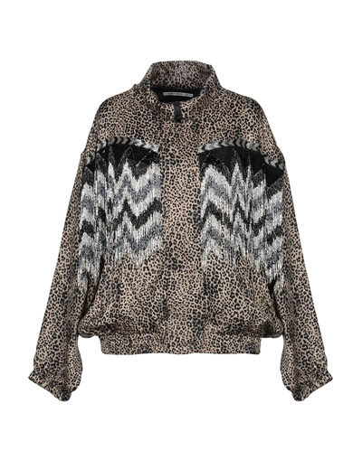 Shop Alessandra Rich Bomber In Sand