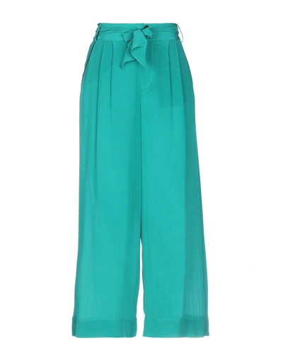 Shop Just Cavalli Cropped Pants & Culottes In Green