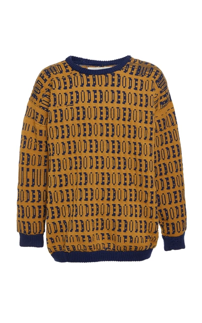 Shop Bode Signature Sweater In Yellow