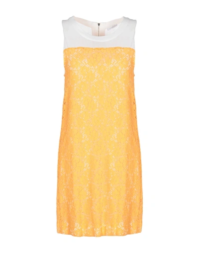 Shop Patrizia Pepe Short Dress In Orange
