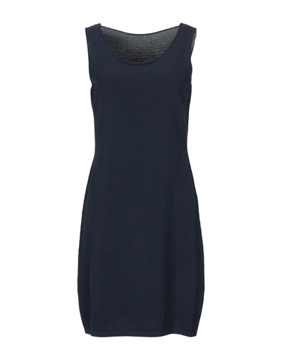 Shop Anneclaire Short Dress In Dark Blue