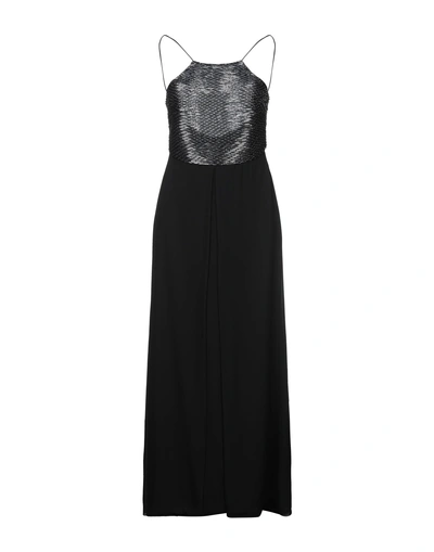 Shop Emporio Armani Woman Maxi Dress Black Size 6 Silk, Polyamide, Elastane