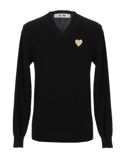Shop Comme Des Garçons Play Man Sweater Black Size Xxl Wool