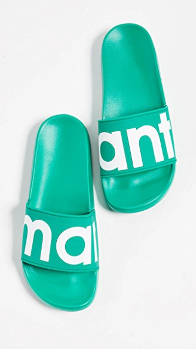 Shop Isabel Marant Howee Slides In Green