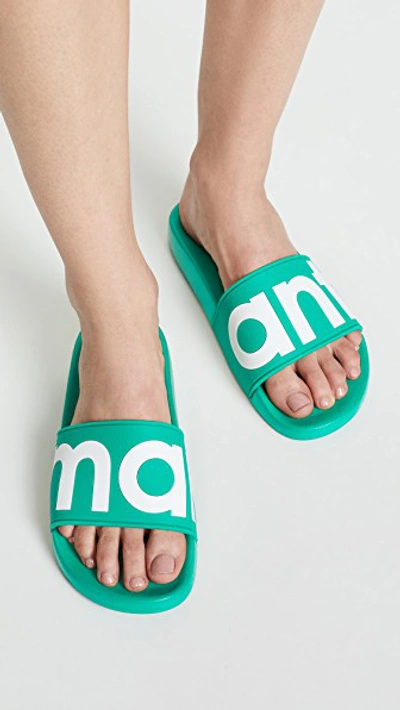 Shop Isabel Marant Howee Slides In Green