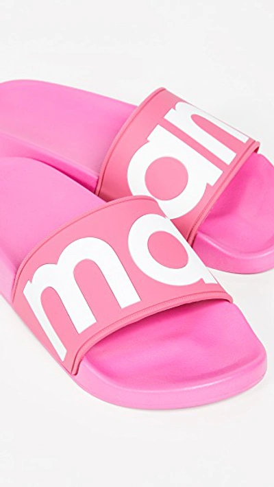 Shop Isabel Marant Howee Slides In Fuchsia