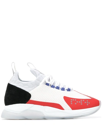 Shop Versace Cross Chainer Sneakers - White